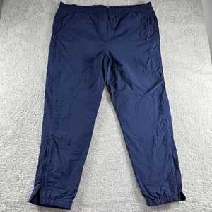 VINTAGE Nike Track Pants Mens XL Navy Blue Windbreaker Lined‎ Zip Ankle